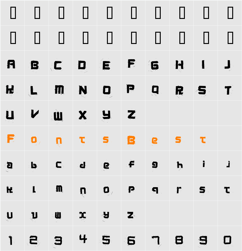 Coconut split Character Map