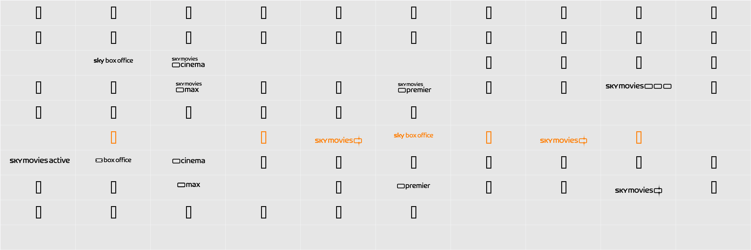 SKYfontmovies Character Map