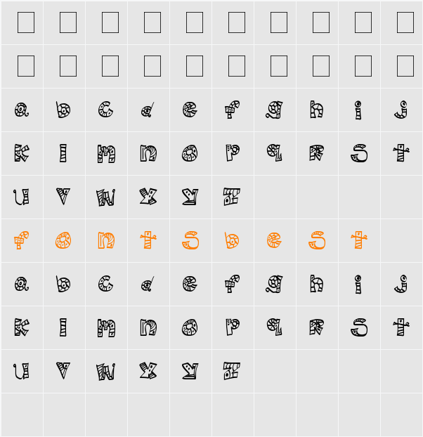 MTF Scribblie Character Map
