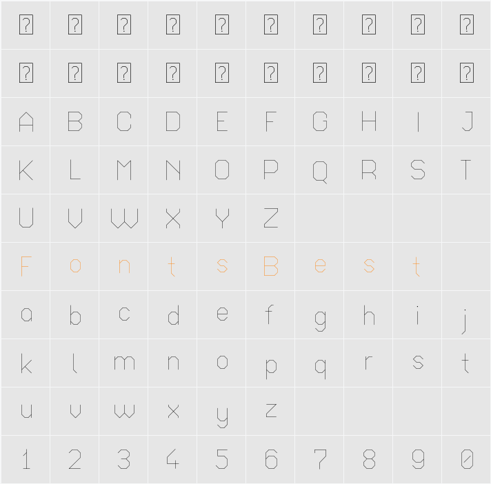 Octagonal Ultra Light Character Map