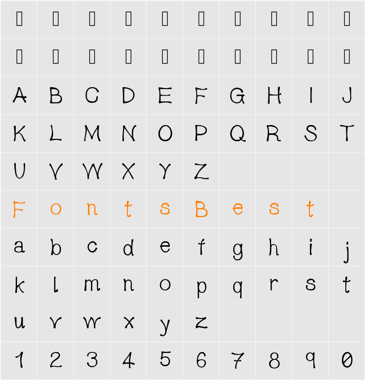 PowerPaula Character Map