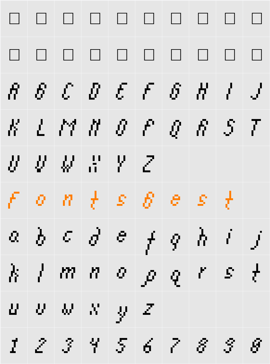 Grid-11 Character Map