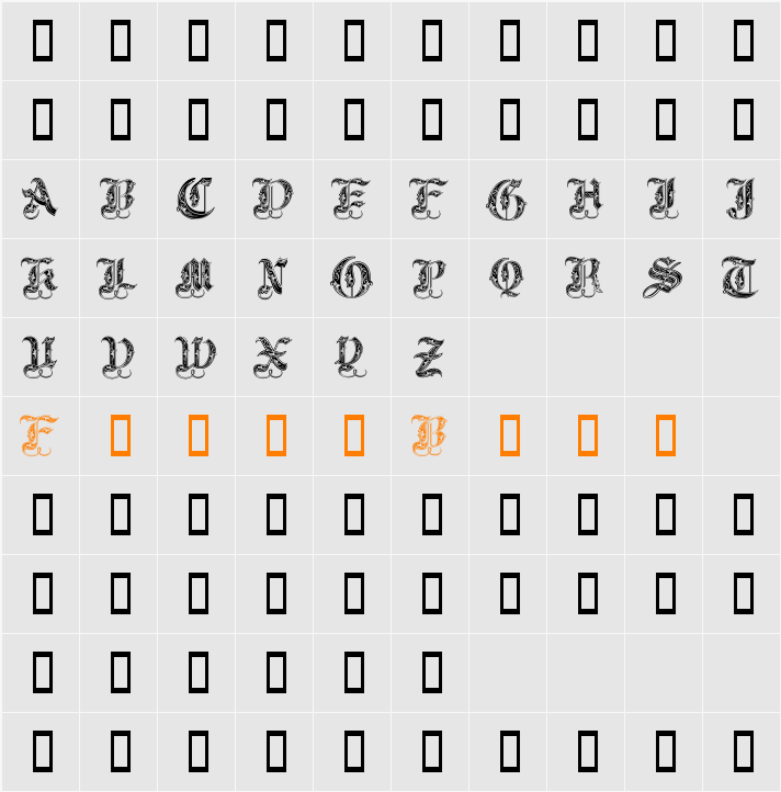 Royal Initialen Character Map