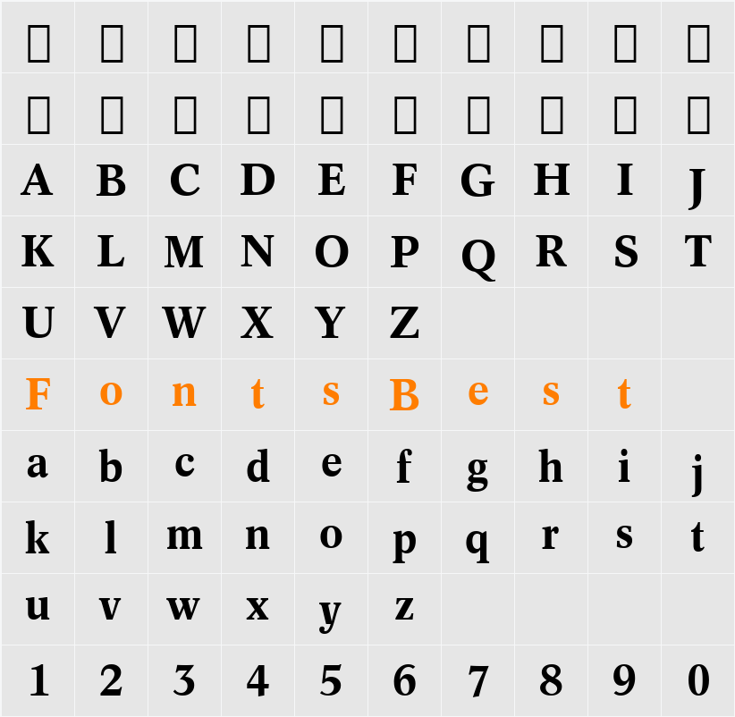 032-CAI978 Character Map