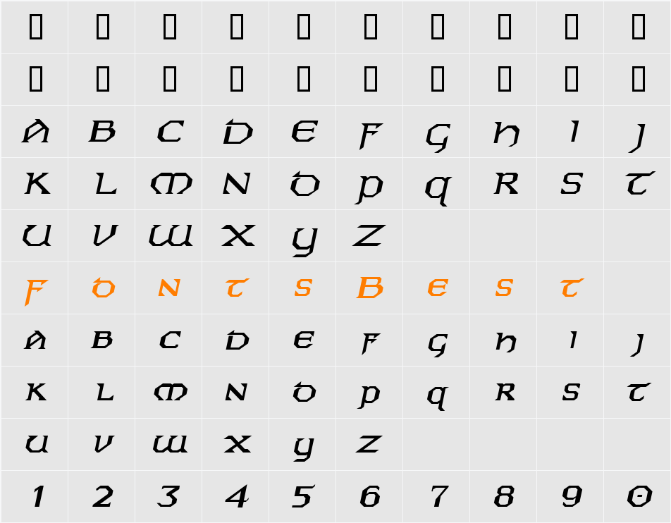 Norman-Extended Character Map