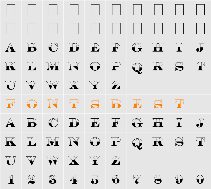 a_SeriferTitulB&W Character Map