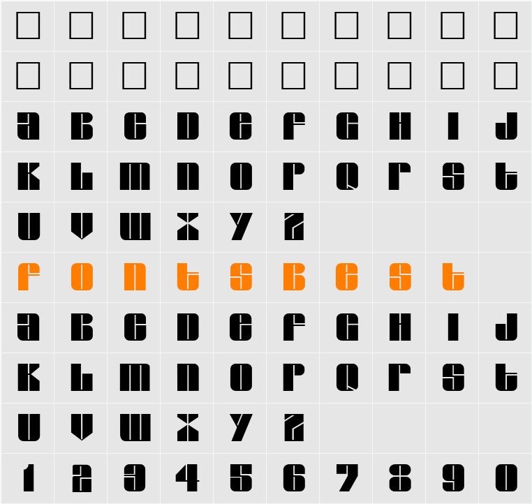 Glyphic Character Map