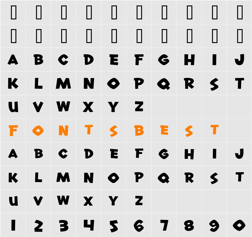 Roast Beef BTN Character Map