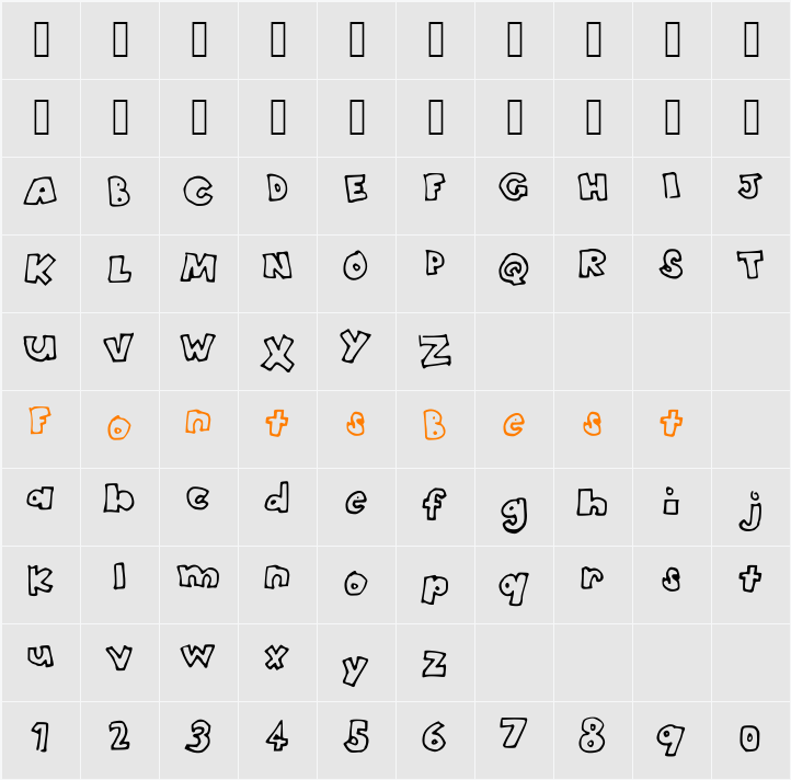 HeadintheClouds Character Map