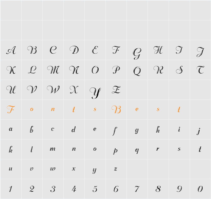 Rechtman-Script Character Map