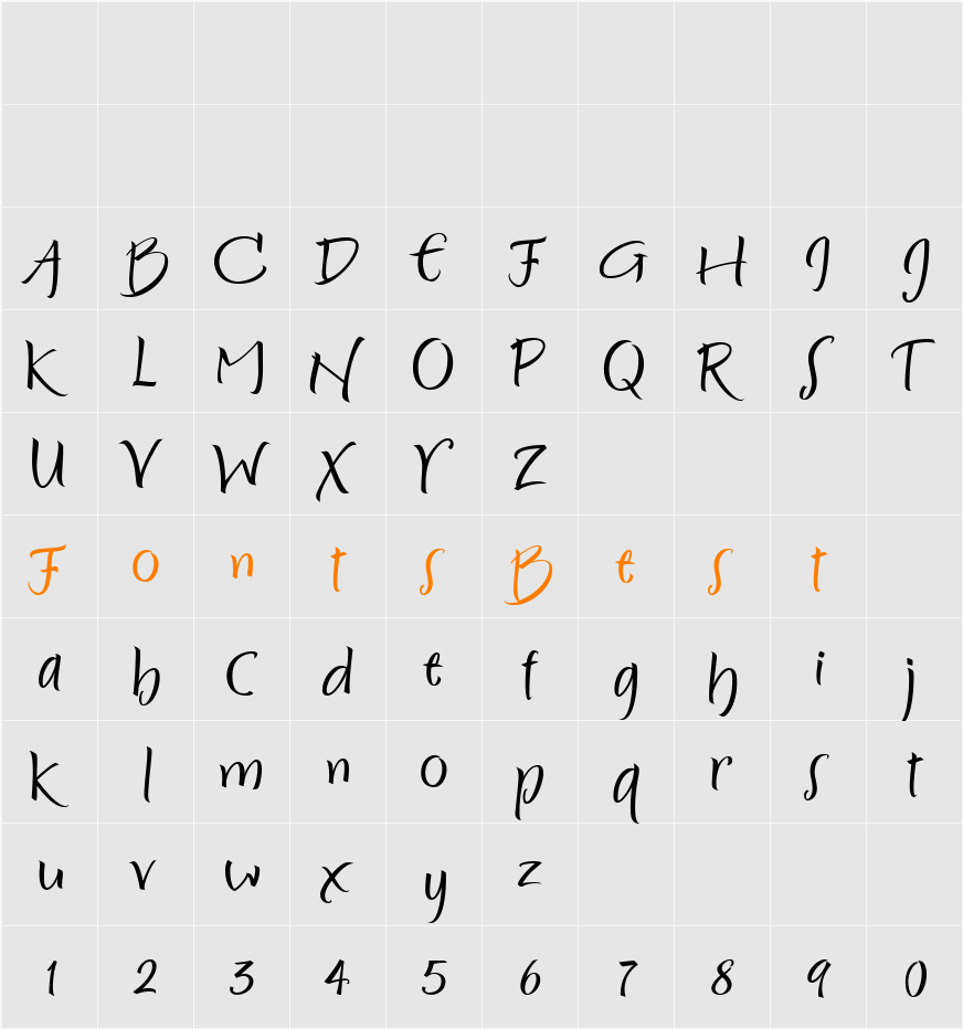 Persimmon Character Map