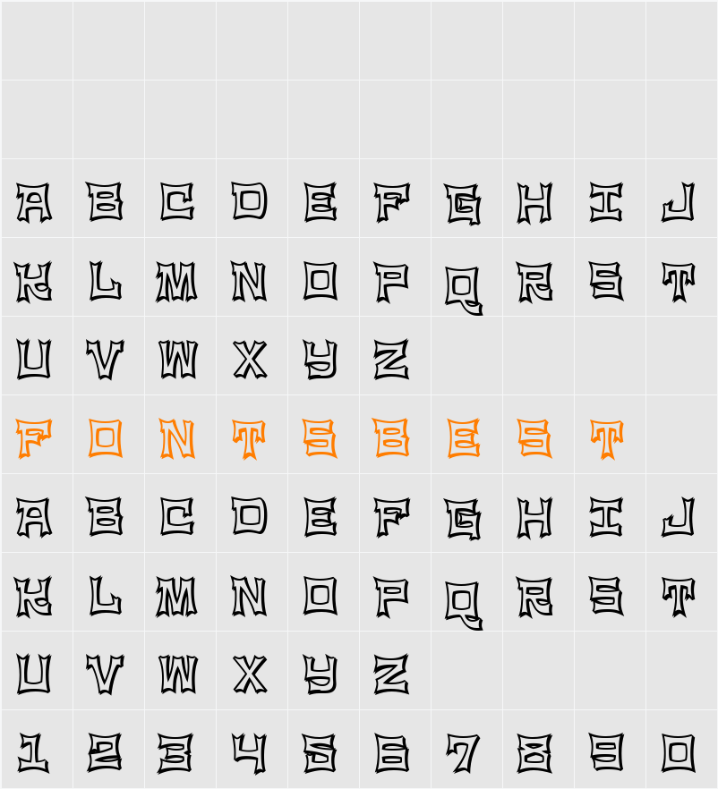NinjaLine Character Map
