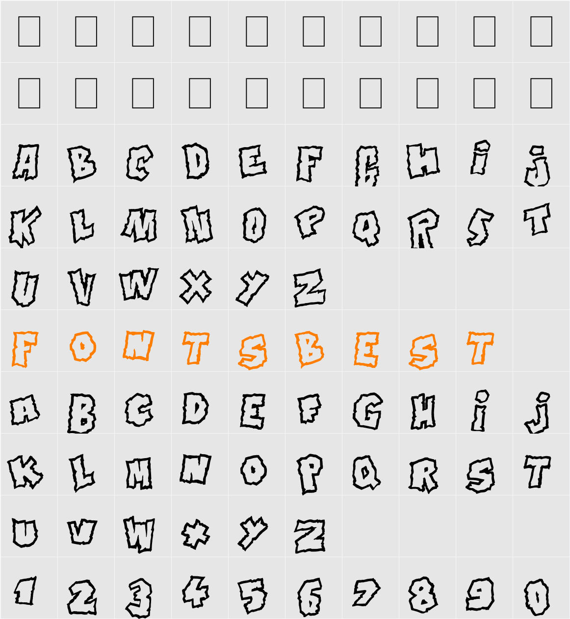 Doonga Character Map