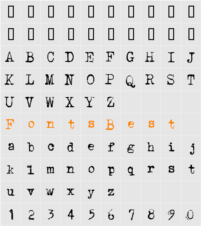 Underwood1913 Character Map