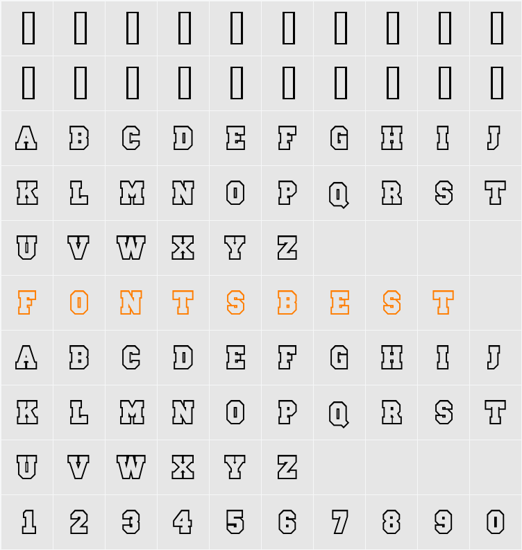 a_CampusOtl Character Map