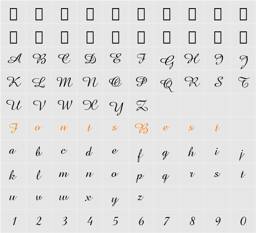 585-CAI978 Character Map
