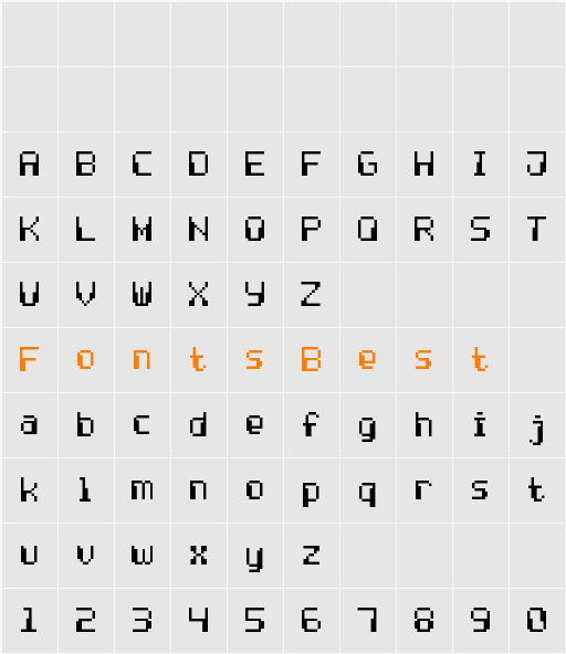 Computer Pixel-7 Character Map