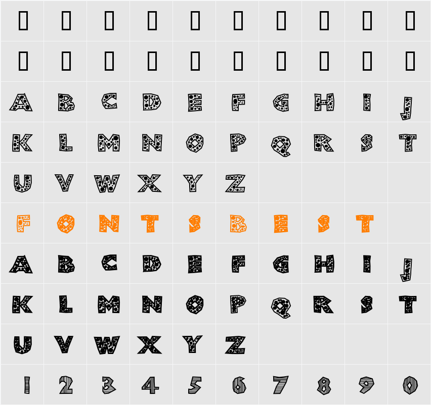 ShlockoBlockoDroppoCaps Character Map