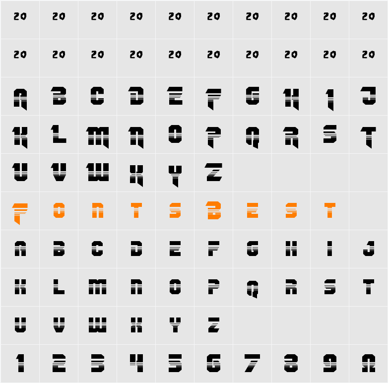 OmegaForce Halftone Character Map