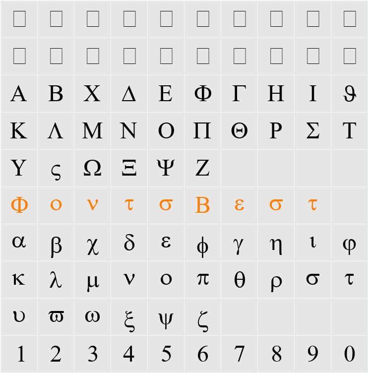 Symbol Character Map