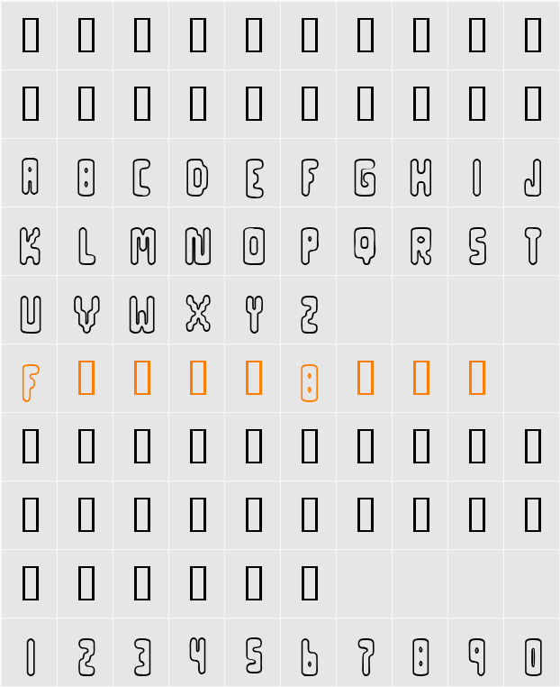 Uppity 4 Character Map