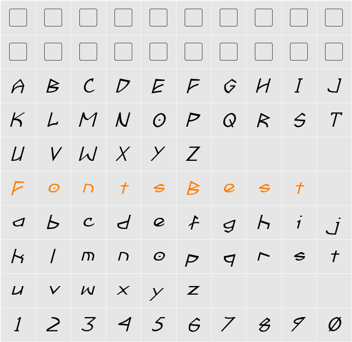 Fractyl Character Map
