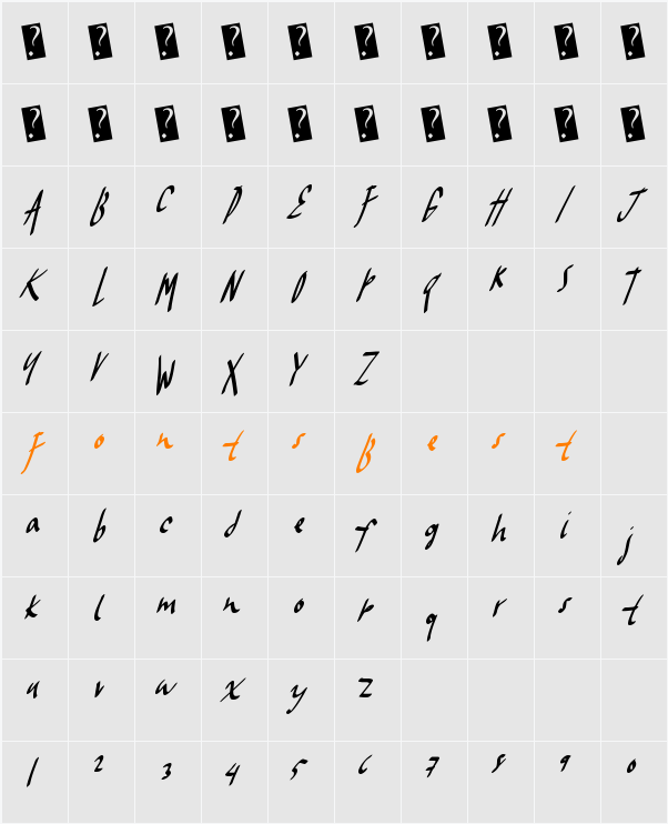 FrostyWinter Character Map