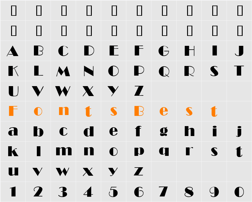 Brasenga Character Map