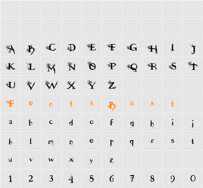 Dilana Experimentype Character Map