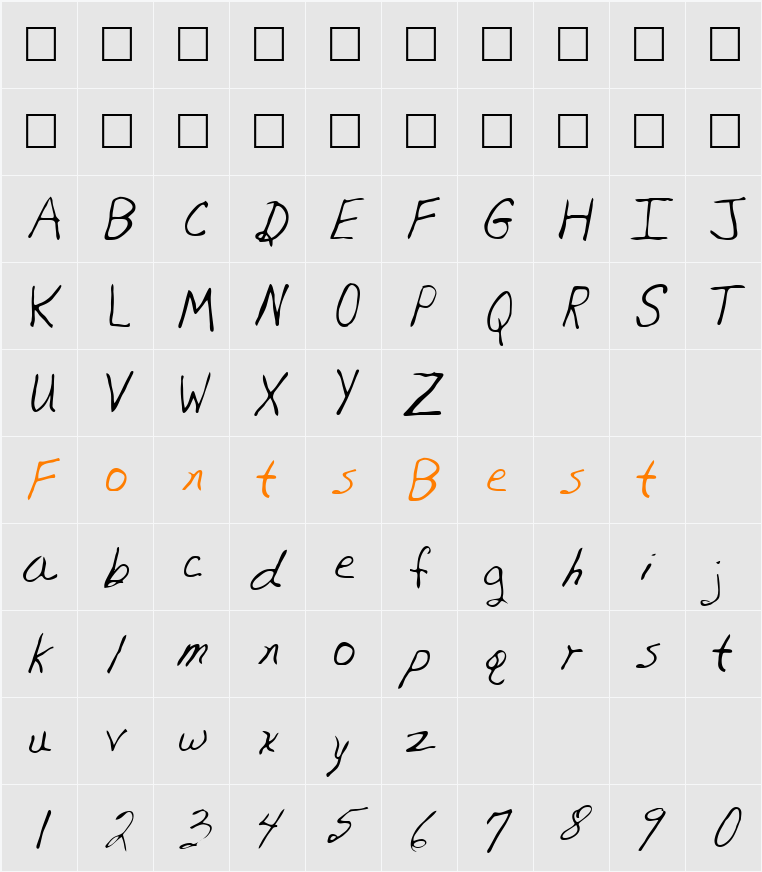 Hughes Character Map