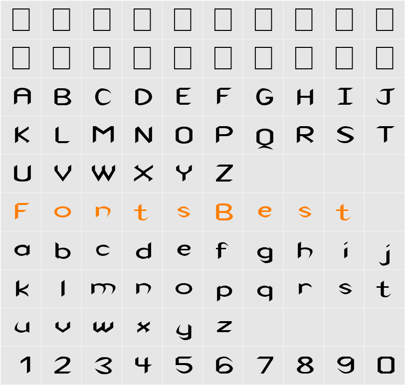 FZ BASIC 47 EX Character Map