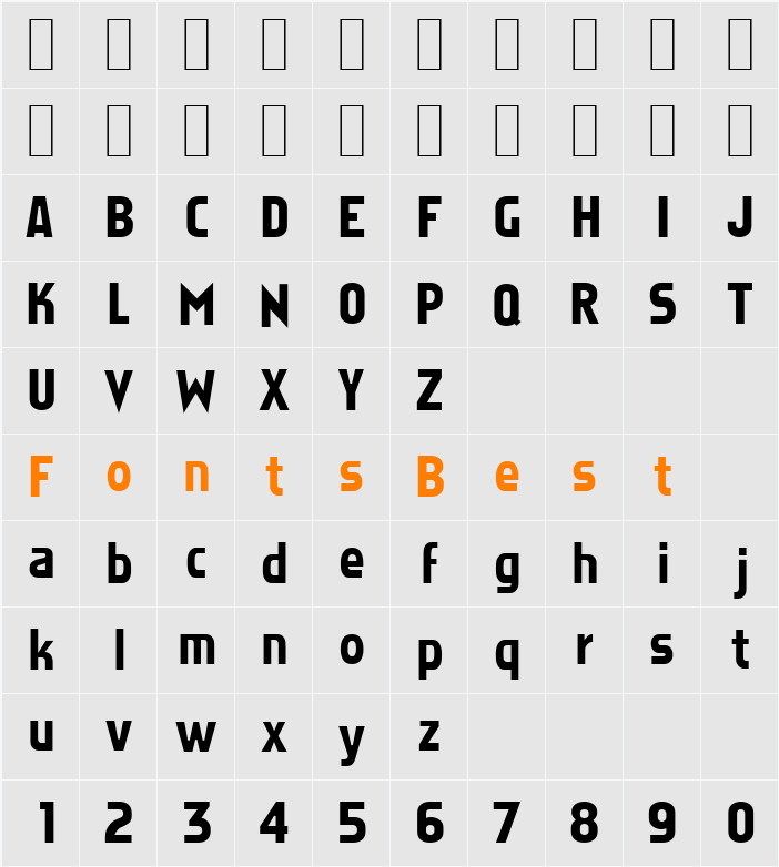 Stare 1 Character Map