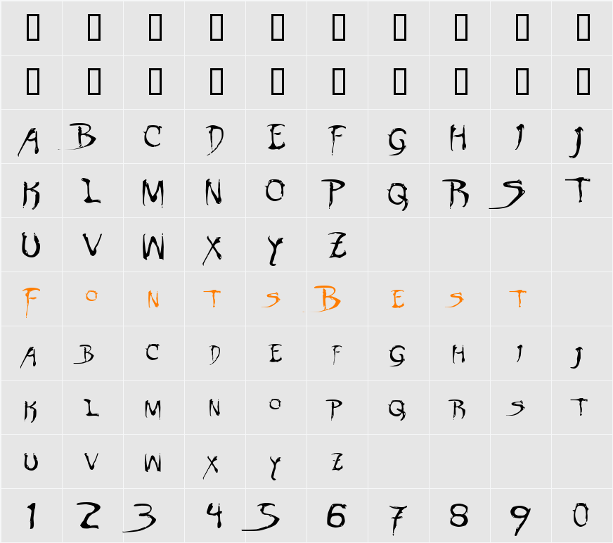 JI-Skycap Character Map