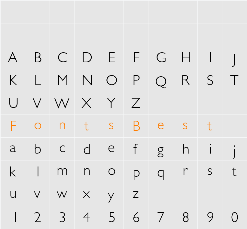 GarrisonSans-Light Character Map
