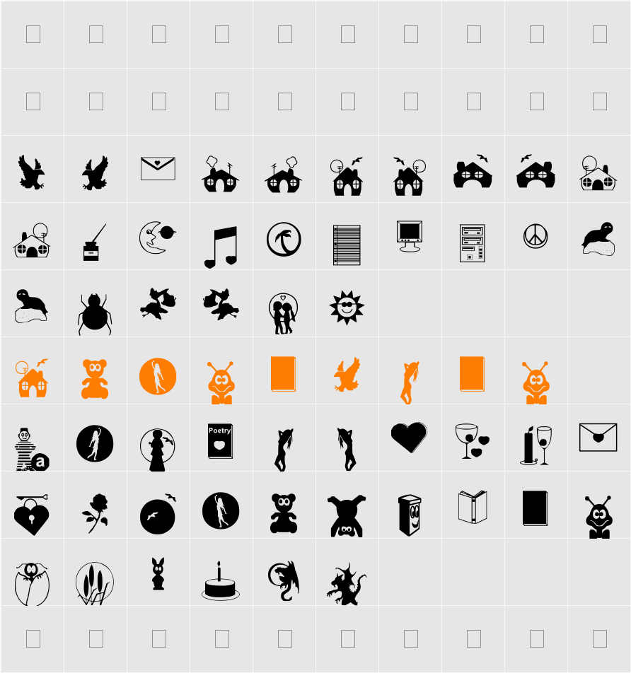 sbding2 Character Map
