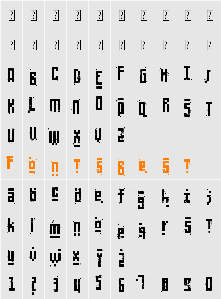 Pixelic War Character Map