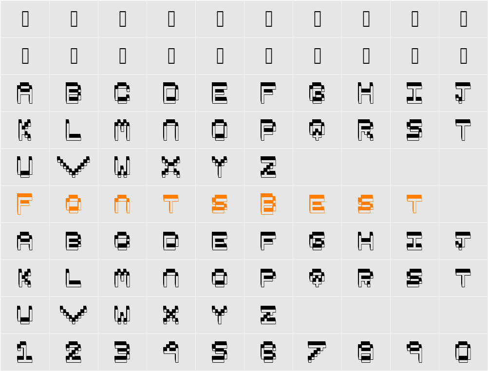 Pixel Character Map