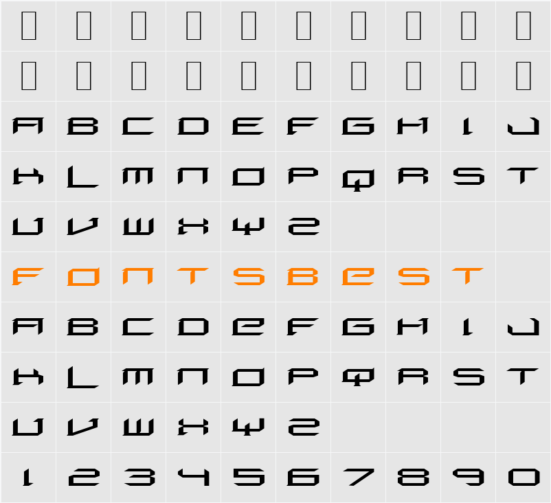 Digeria Character Map