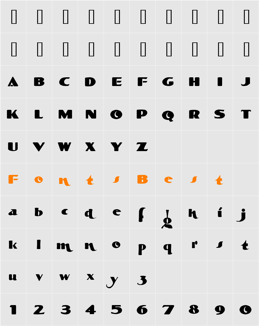 LHF Rounded Block Character Map
