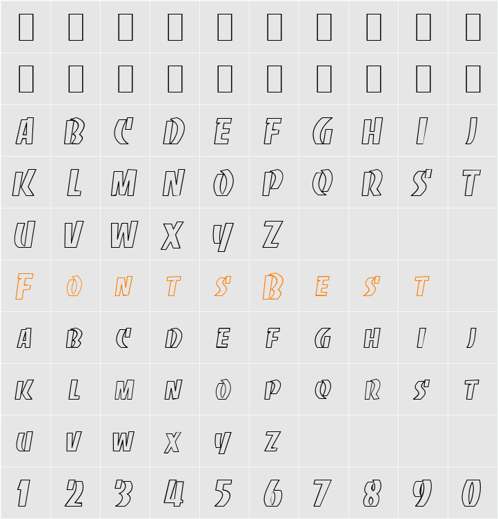 Slabout Becker Character Map
