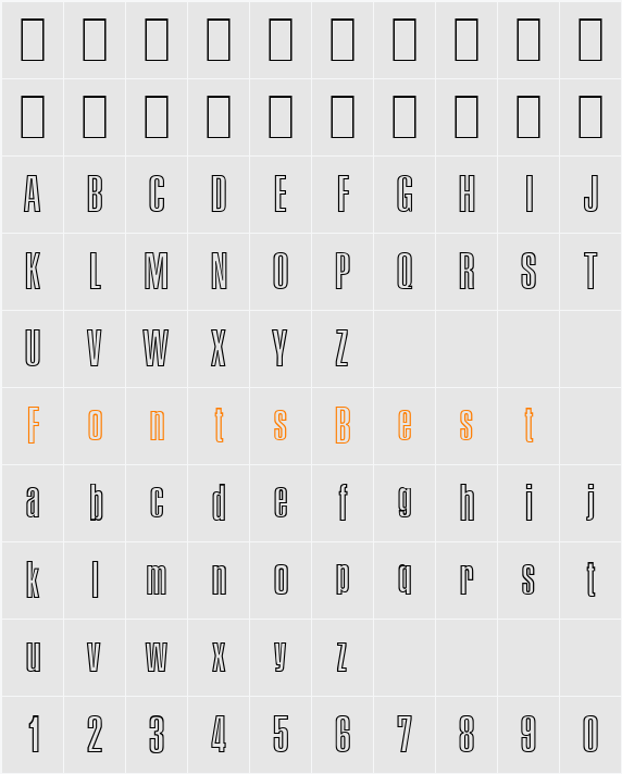 P700-Sans-Outline Character Map