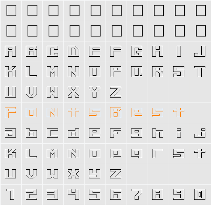 Kiloton Outline Character Map