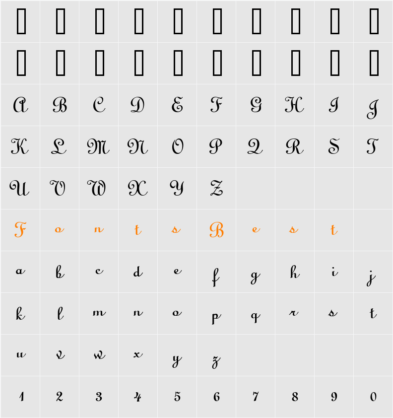 Uptype Character Map