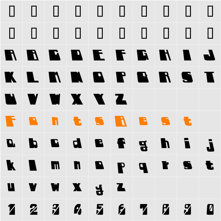 LEFt Character Map