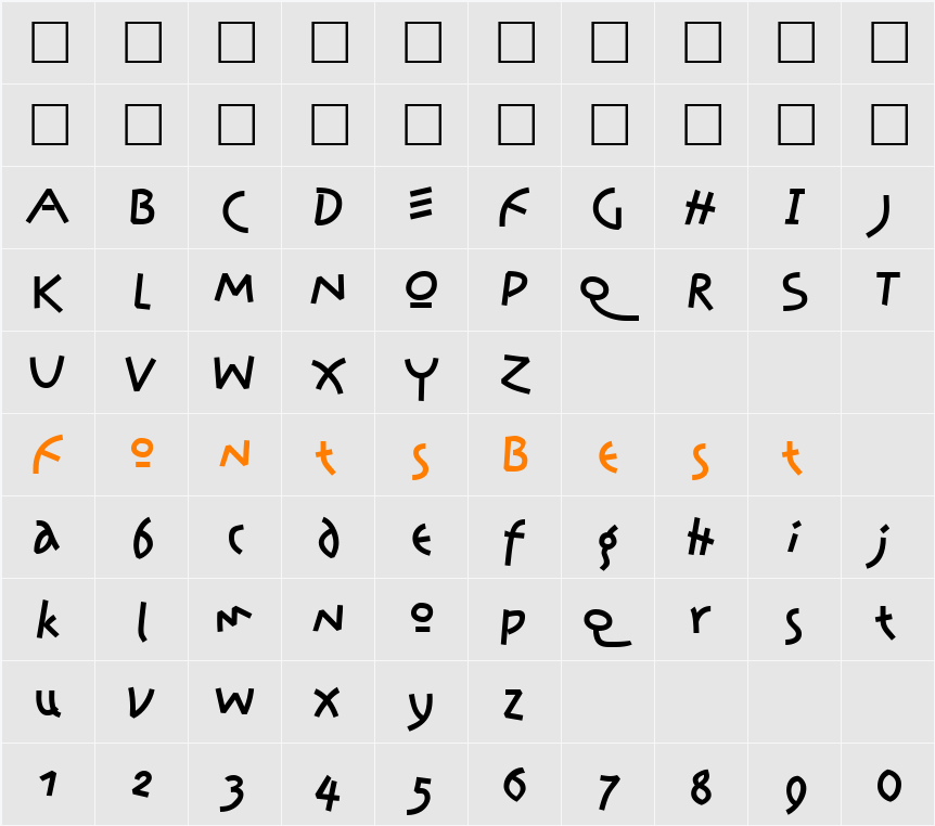 Prawn Handwrite Character Map