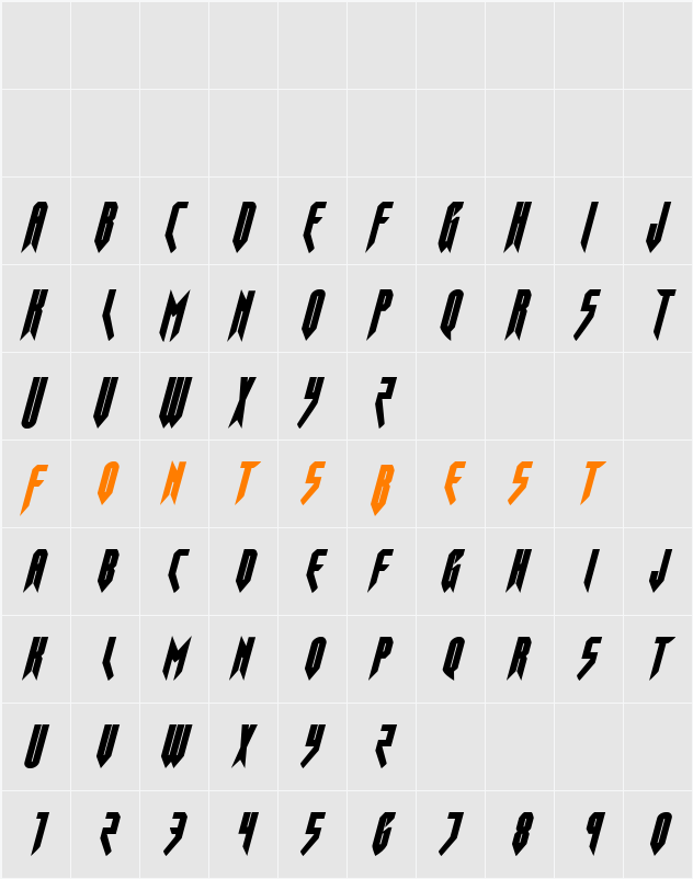 Opus Magnus Condensed Italic Character Map