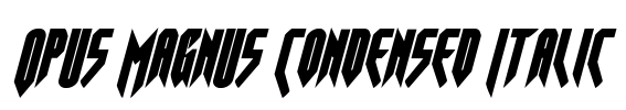 Opus Magnus Condensed Italic Font Image