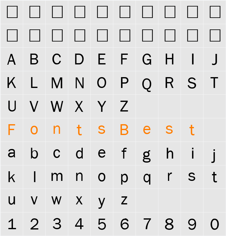 QTFrank Character Map