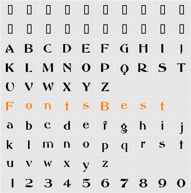 MandritaDisplaySSi Character Map