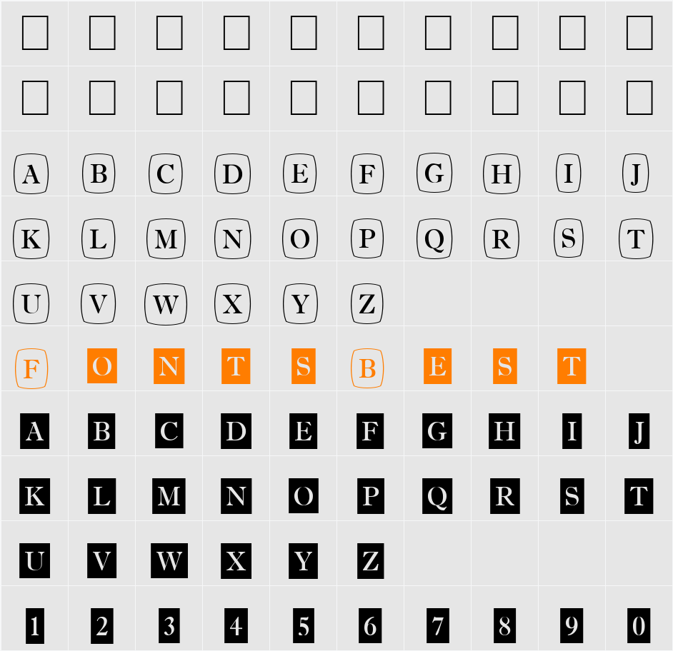 a_AntiqueTrdCmDc1Cb Character Map